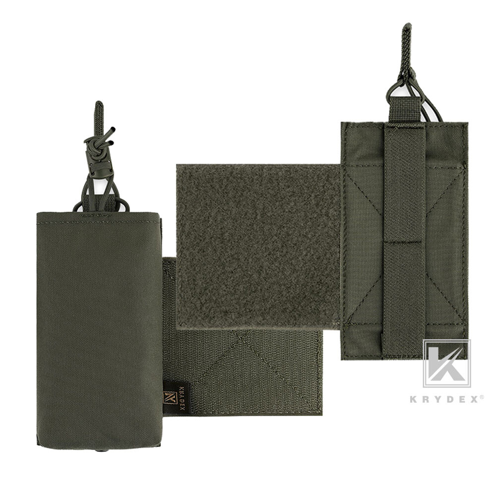 KRYDEX Radio Pouches Set Expander Wings for Chest Rig Tactical Vest Ranger Green