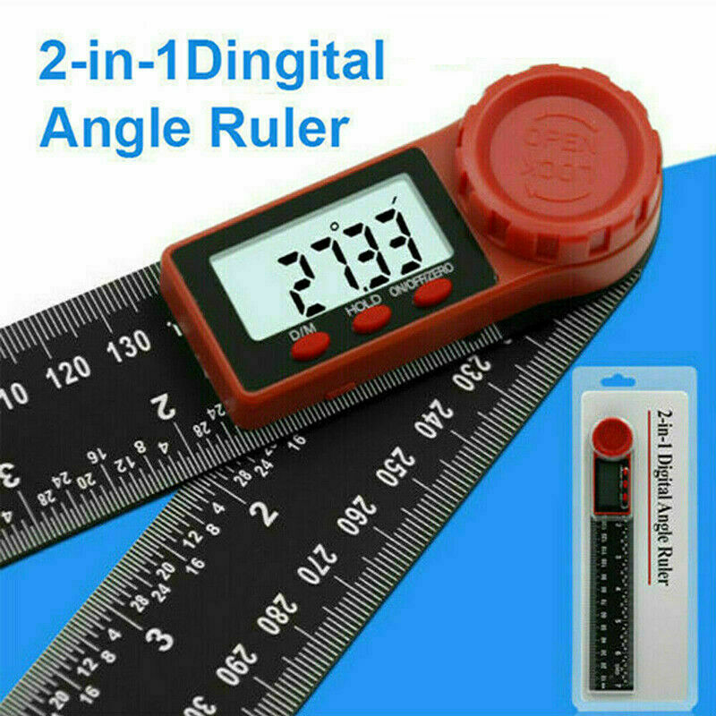 2-In-1 Digital Angle Finder Ruler 200mm 7" Protractor Goniometer Handwork
