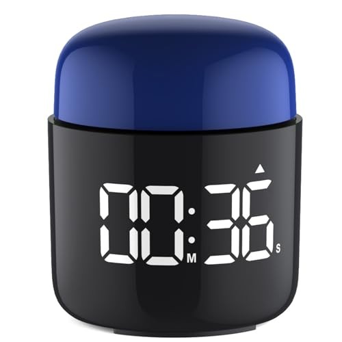 Large Display Digital Timer Stopwatch, Retro Manual Twist Table Count Down Navy