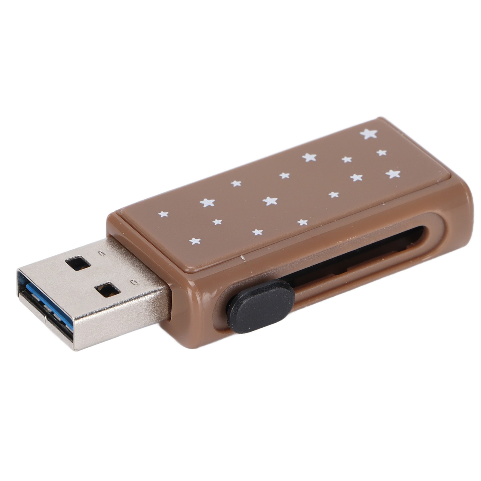 Flash Disk Portable Tea Brown Palstic Push Pull Thumb Memory Stick For