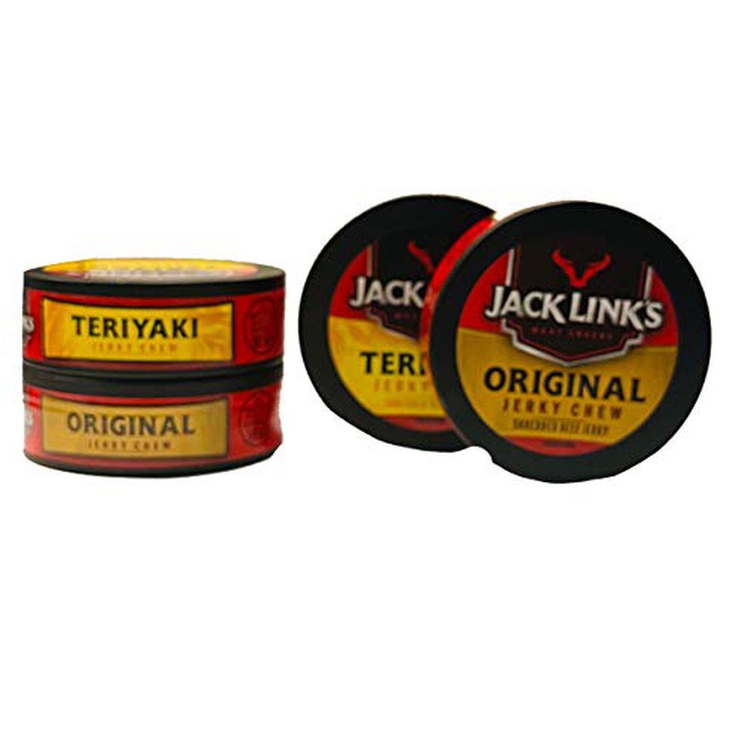 2 set - Jack Links Original and Teriyaki Jerky Chew Bundle= 8 cans total