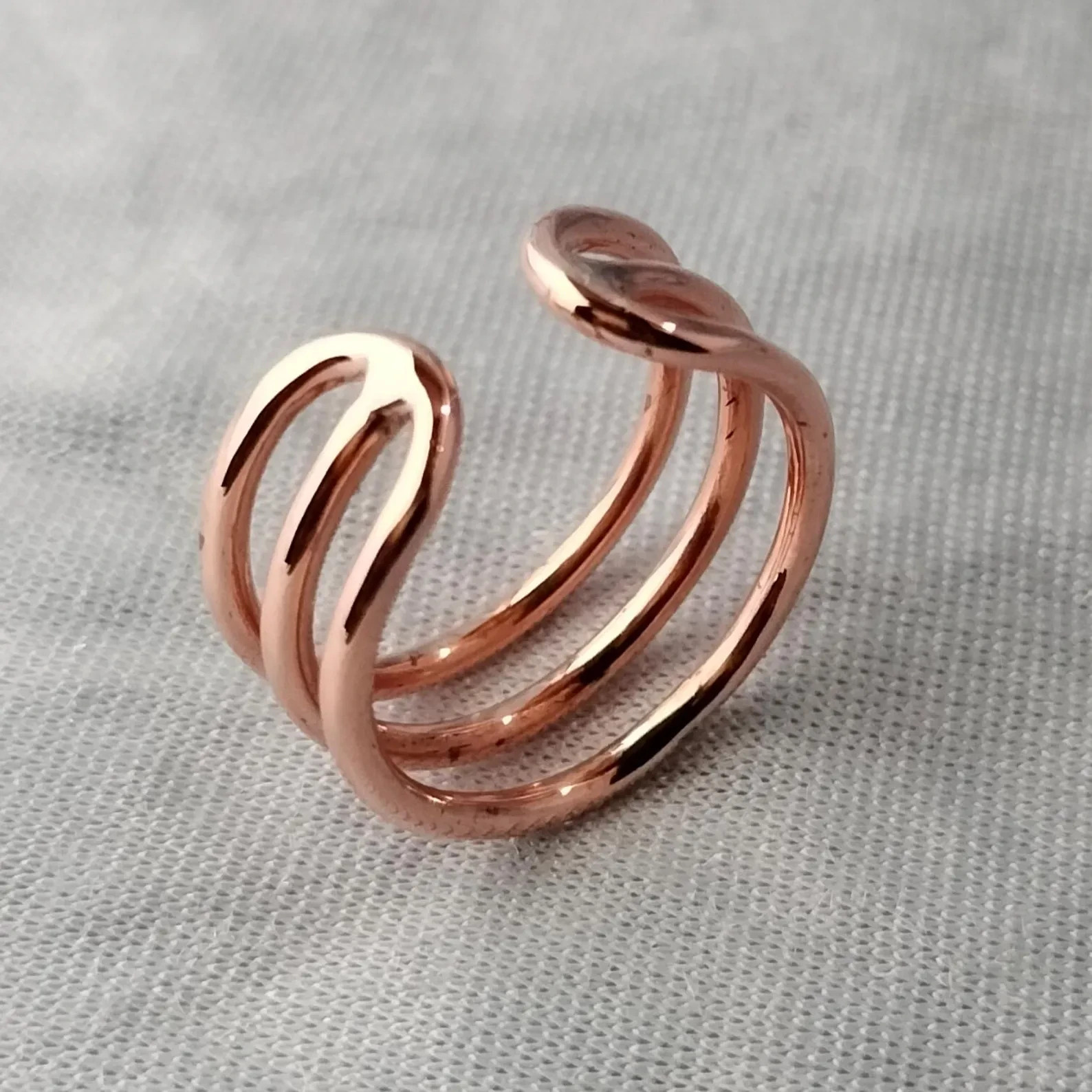 Solid Pure Copper Minimalist Healing Ring, Handmade, Unisex, Plain Band