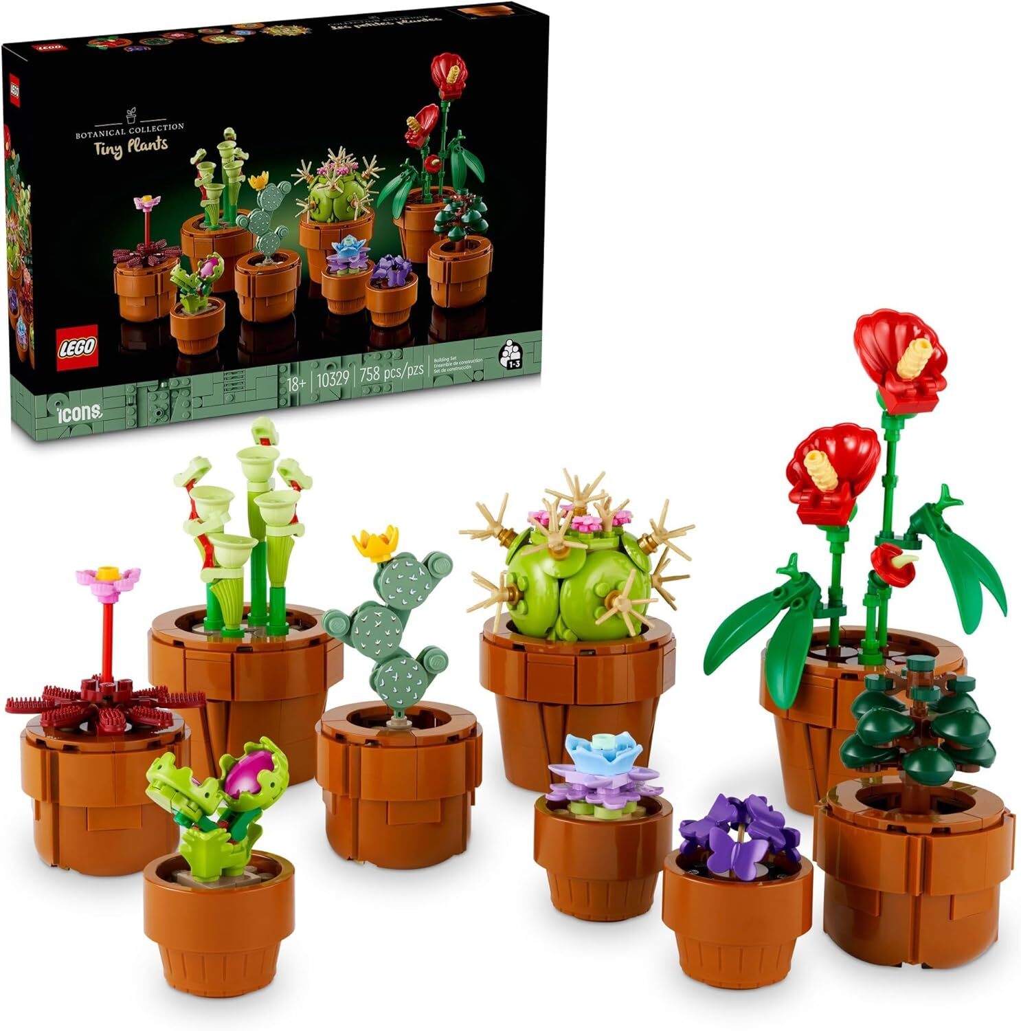 LEGO Botanicals Tiny Plants - Artificial, Fake Indoor Plant Building Set 10329
