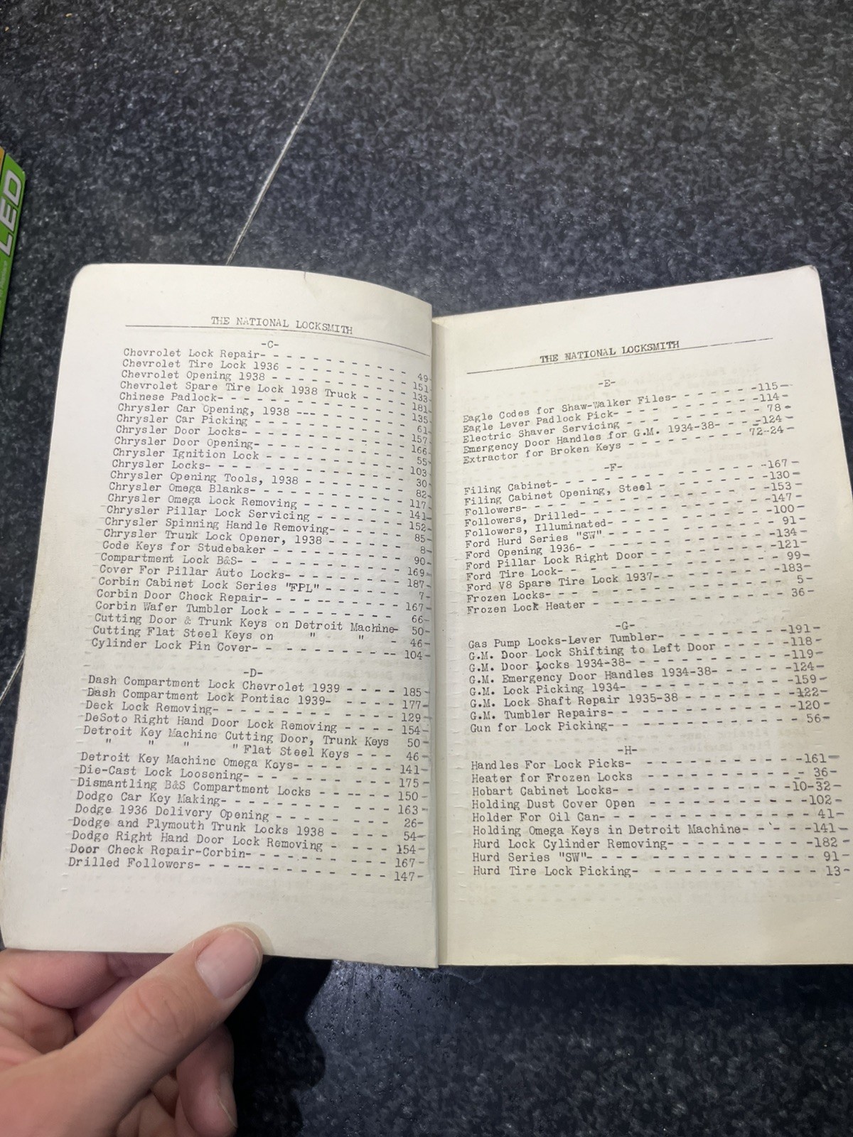 Dec 1938 The National Locksmith Hand Book Codes Book