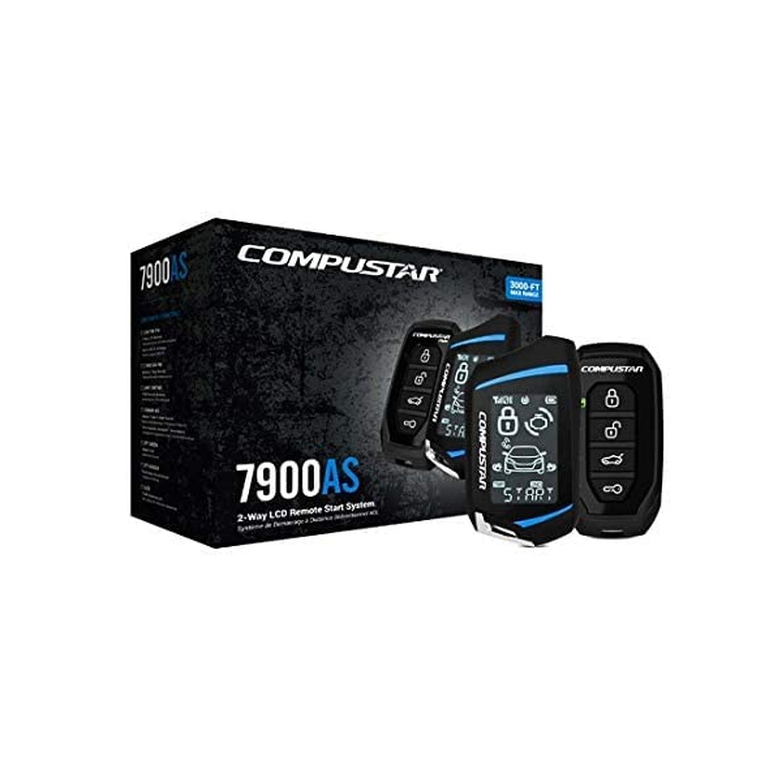Compustar CS7900-AS All-in-One 2-Way Remote Start and Alarm Bundle w/ 3000 Fe...