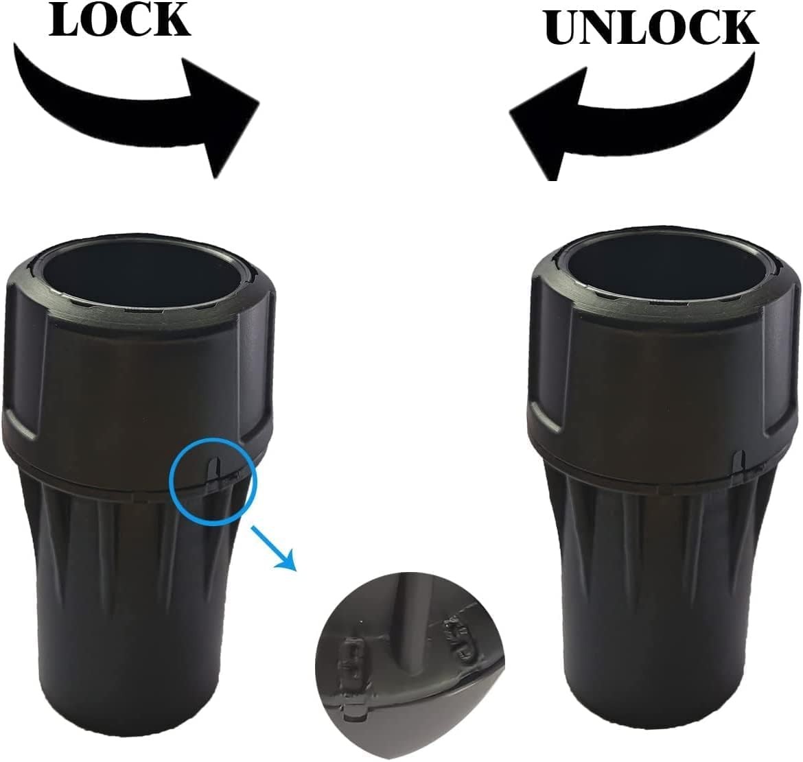 DWV9000 universal quick connector compatible with Dust 1-1/4 Inch, Black