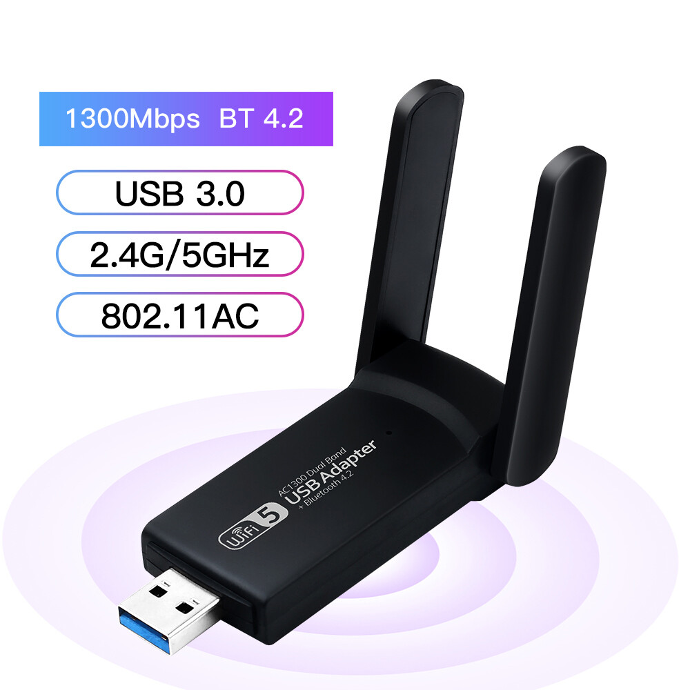 USB WiFi Bluetooth Adapter 2.4G/5G Network Adapter for Desktop PC Bluetooth Card