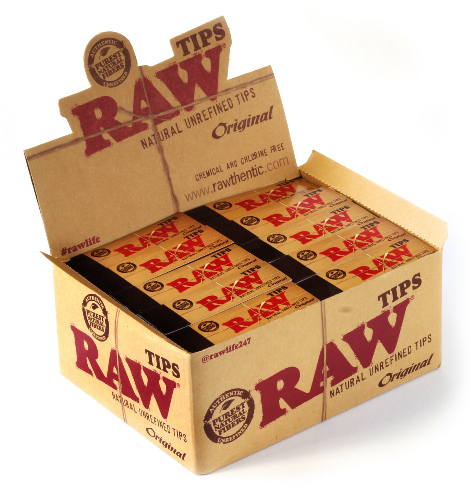 1 box - RAW Regular Filter tips Natural Unrefined - 50 x 50 tips