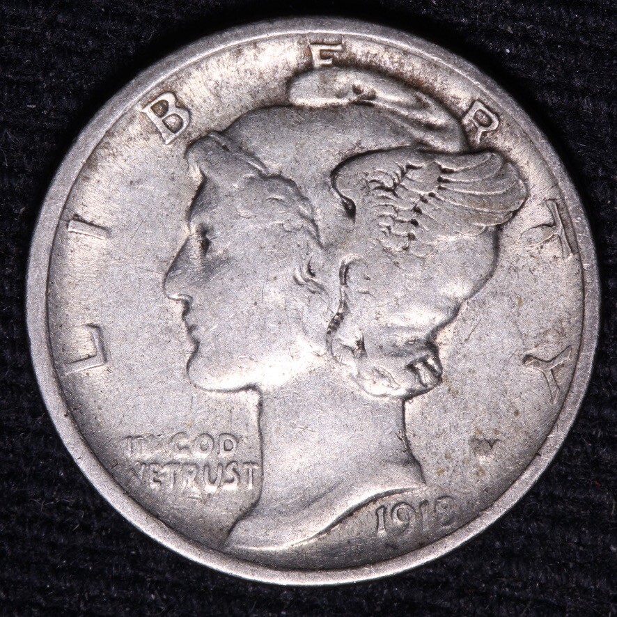 1918-D Mercury Dime CHOICE VF+/XF FREE SHIPPING E519 ACM