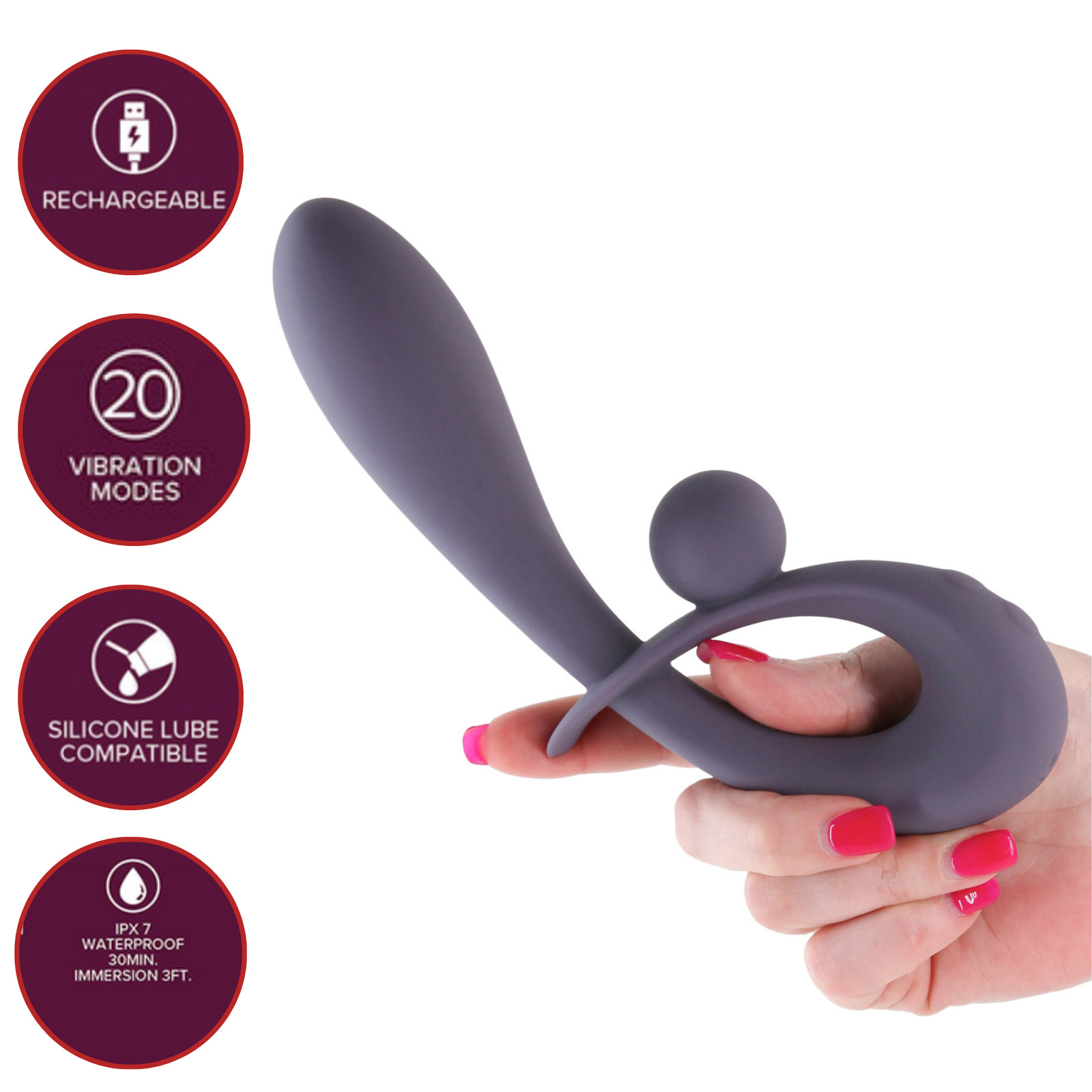Rechargeable Rabbit Vibrator Silicone Dual Stimulation Clit G-spot Vibrator