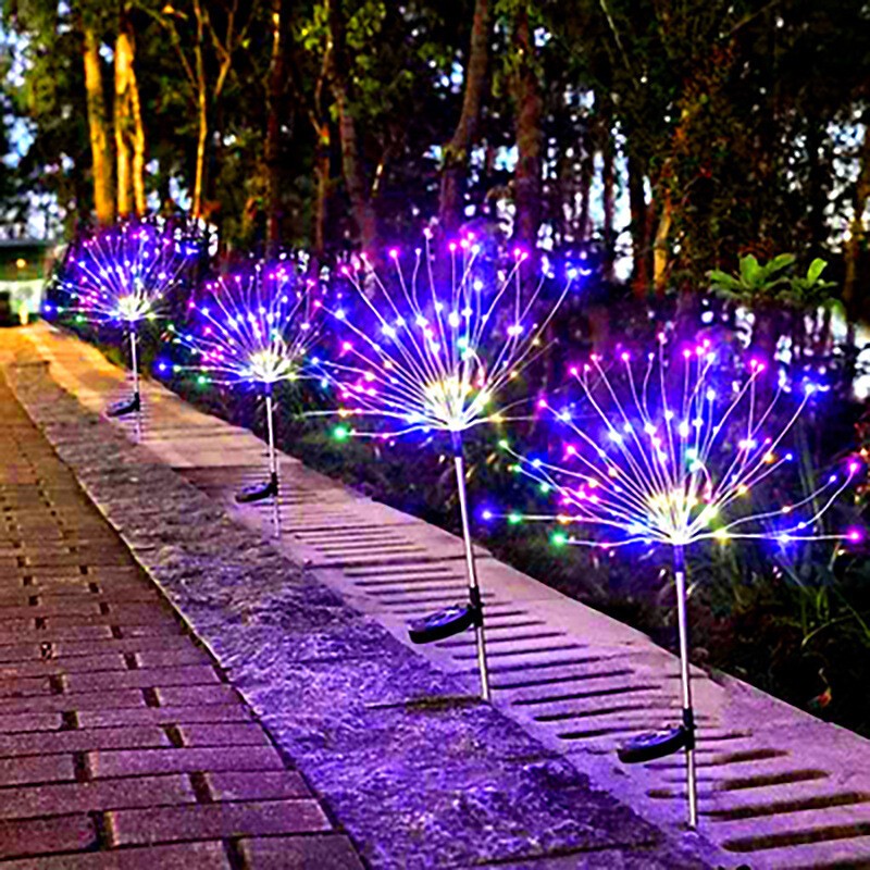 1-8PC 150LED Solar Garden Lights Outdoor Waterproof Path Lawn Yard Decor