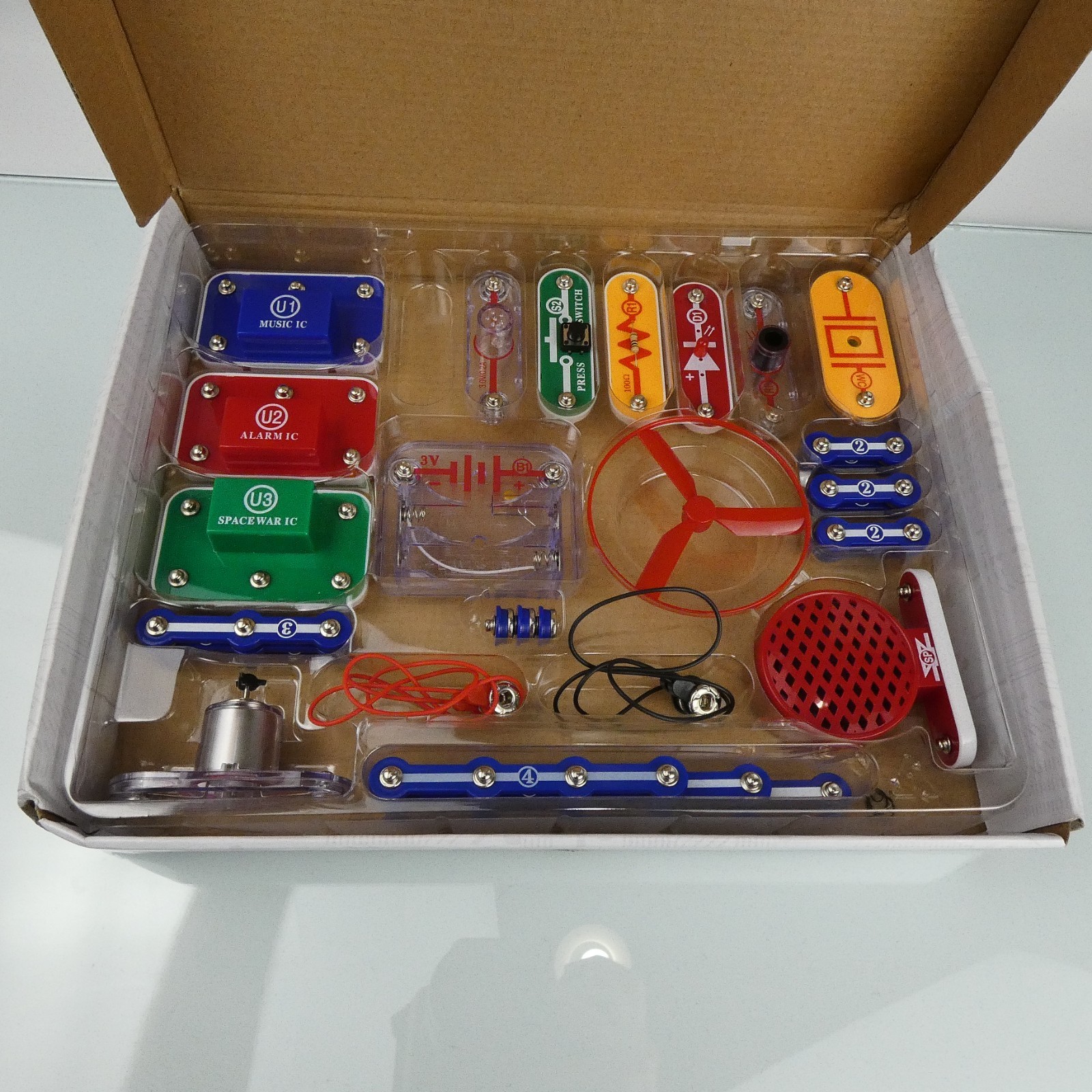 Snap Circuits Jr SC-100 100 Experiments Electronics Kit ELENCO *** Missing S1