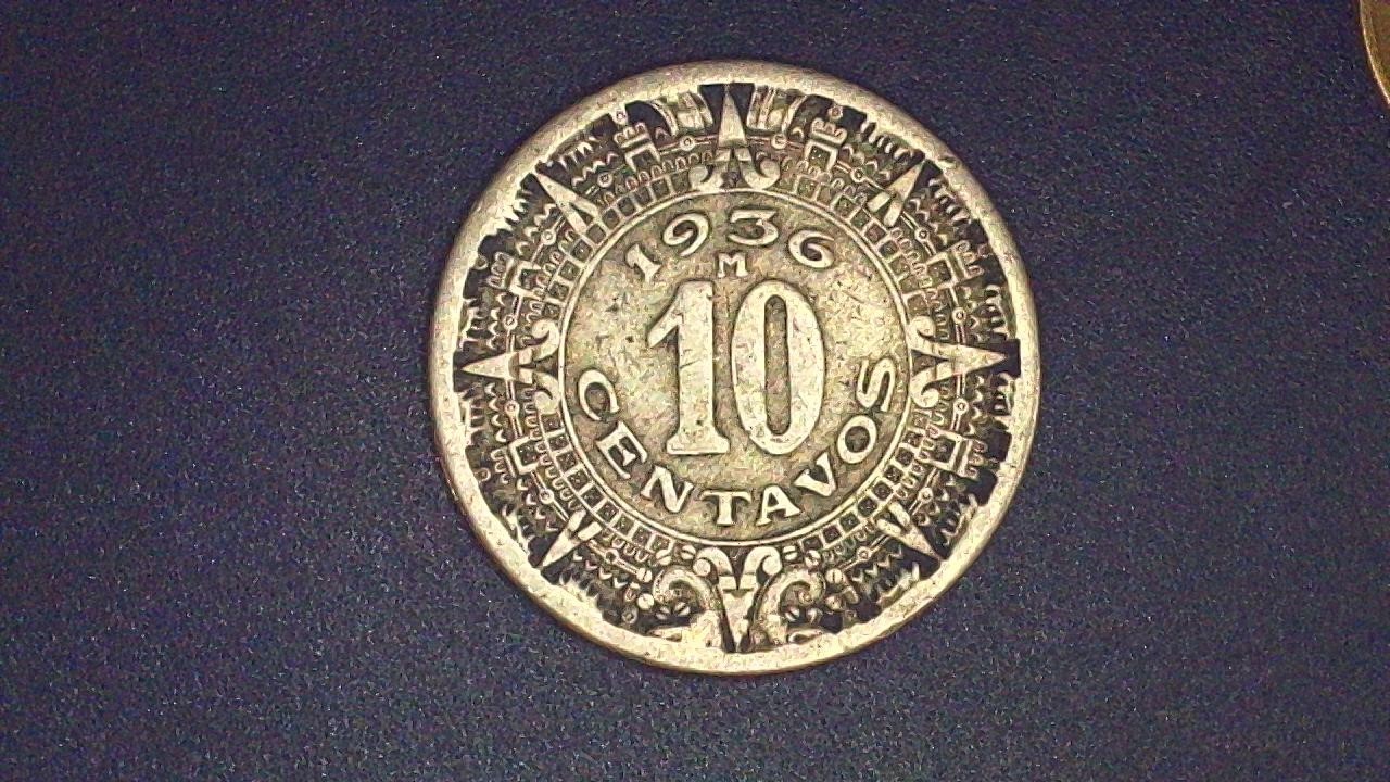 1936 Mexico 10 Centavos Coin... Nice Condition.