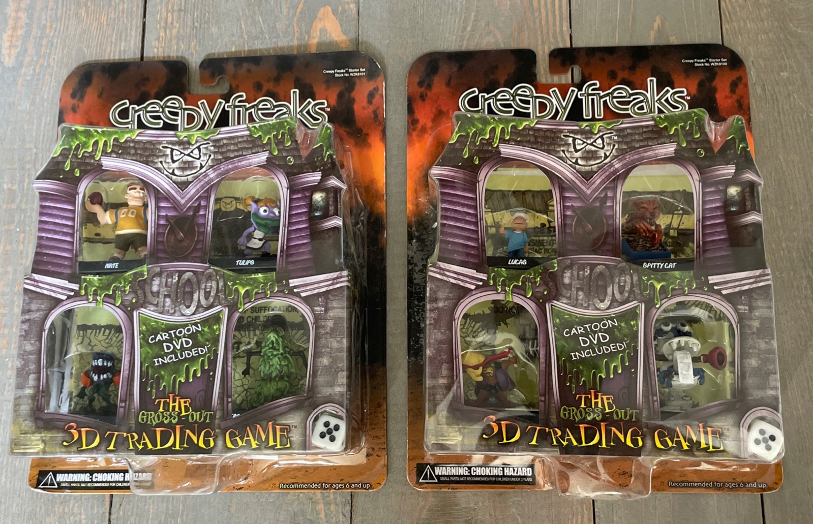 Lot of (2) WizKids Creepy Freaks 3D Trading Game Starter Sets DAMAGED BOXES