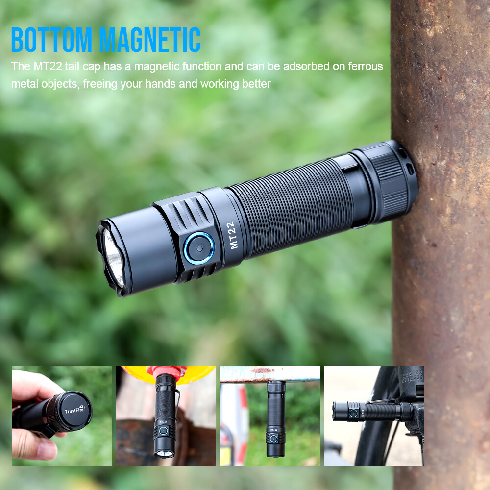 Trustfire MT22 2250 Lumen Rechargeable Flashlight Magnet Power Bank LED Torch R'