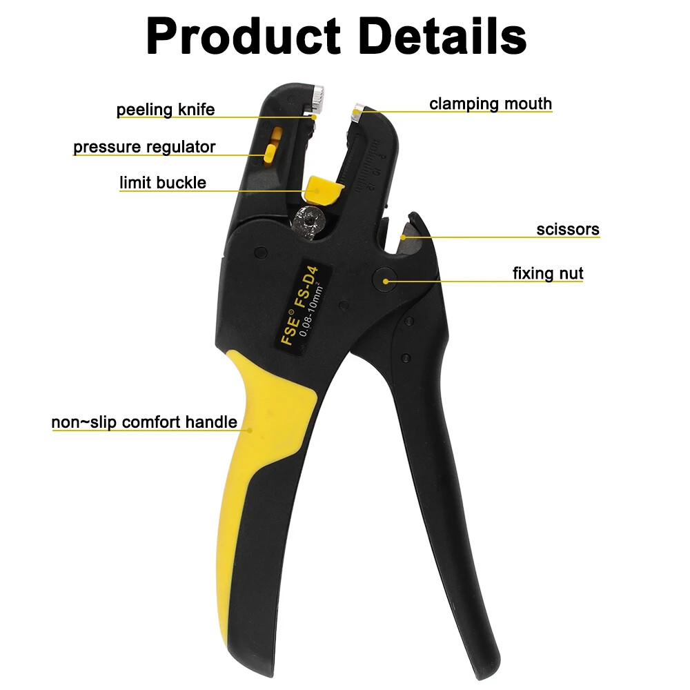 Wire Stripping Pliers Self-Adjusting Automatic Wire Stripper Pulling Pliers