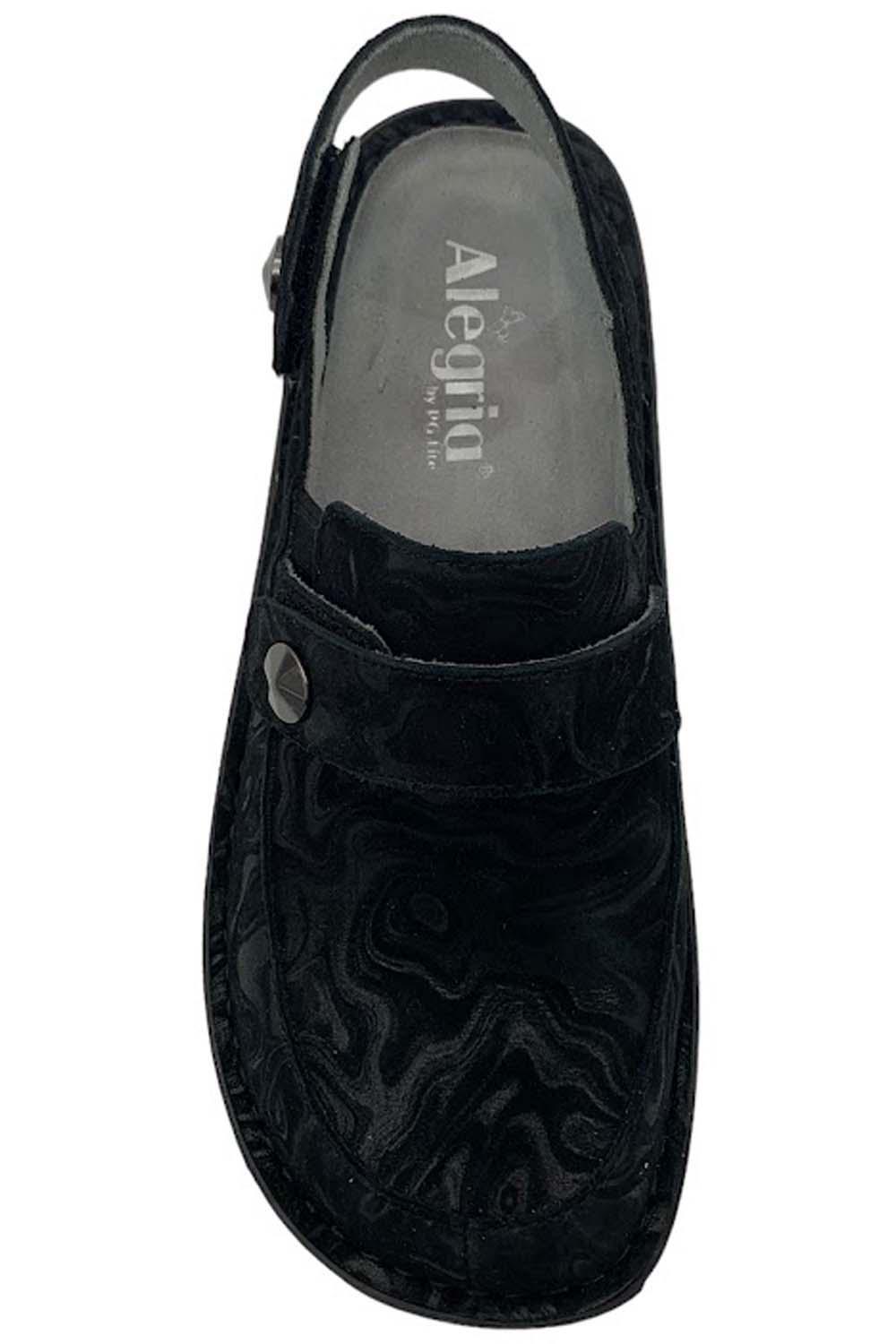 Alegria Leather Backstrap Clogs Farah Topography