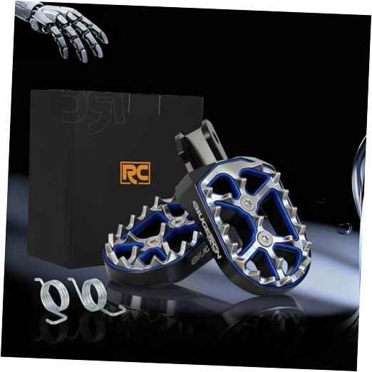 Black Ebike Foot Rest - Stainless Steel & Aluminium - Dirt Bike Foot Pegs
