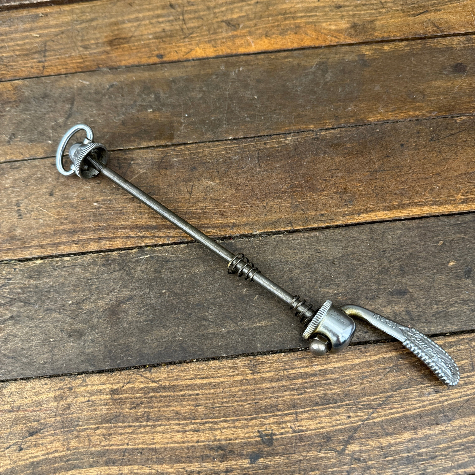 Vintage Campagnolo Record Skewer Rear 120 mm Curved Brev  Campy Script A2