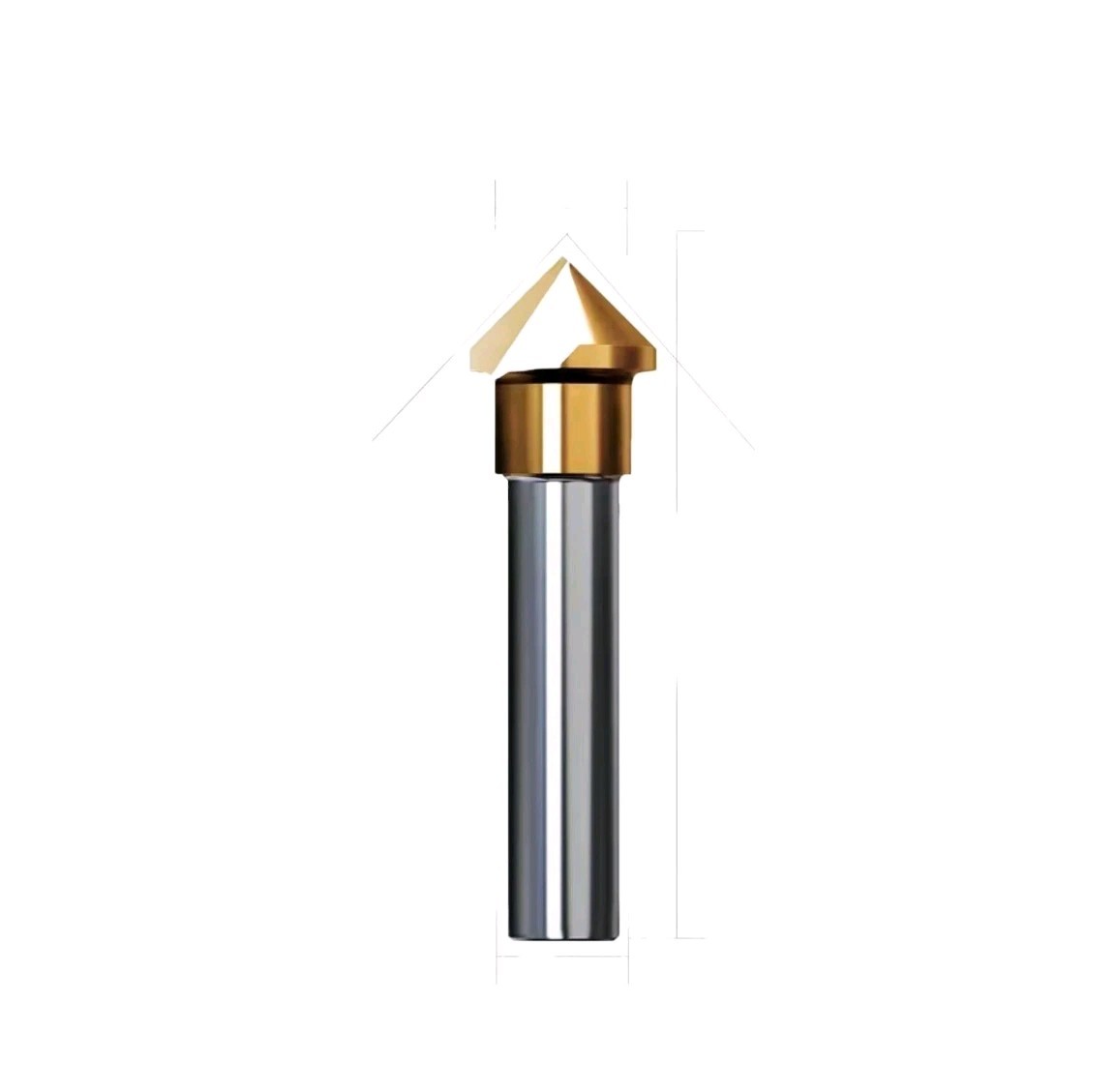 M35 Single Flute 90°, 6.4mm Hss Chamfering Cutter Router Titanium Coated Bit USA