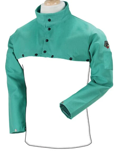 EXTRA LARGE Black Stallion F9-21CS FR Cotton Welding Cape Sleeves 9oz Green