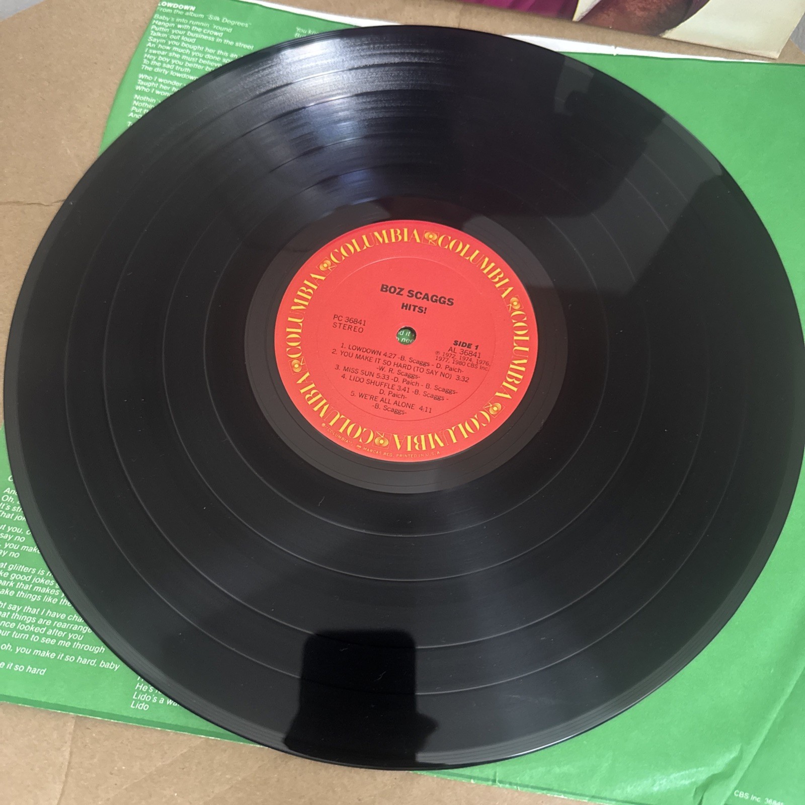 Boz Scaggs - Hits! Vinyl 1980 PC 36841 Excellent Condition