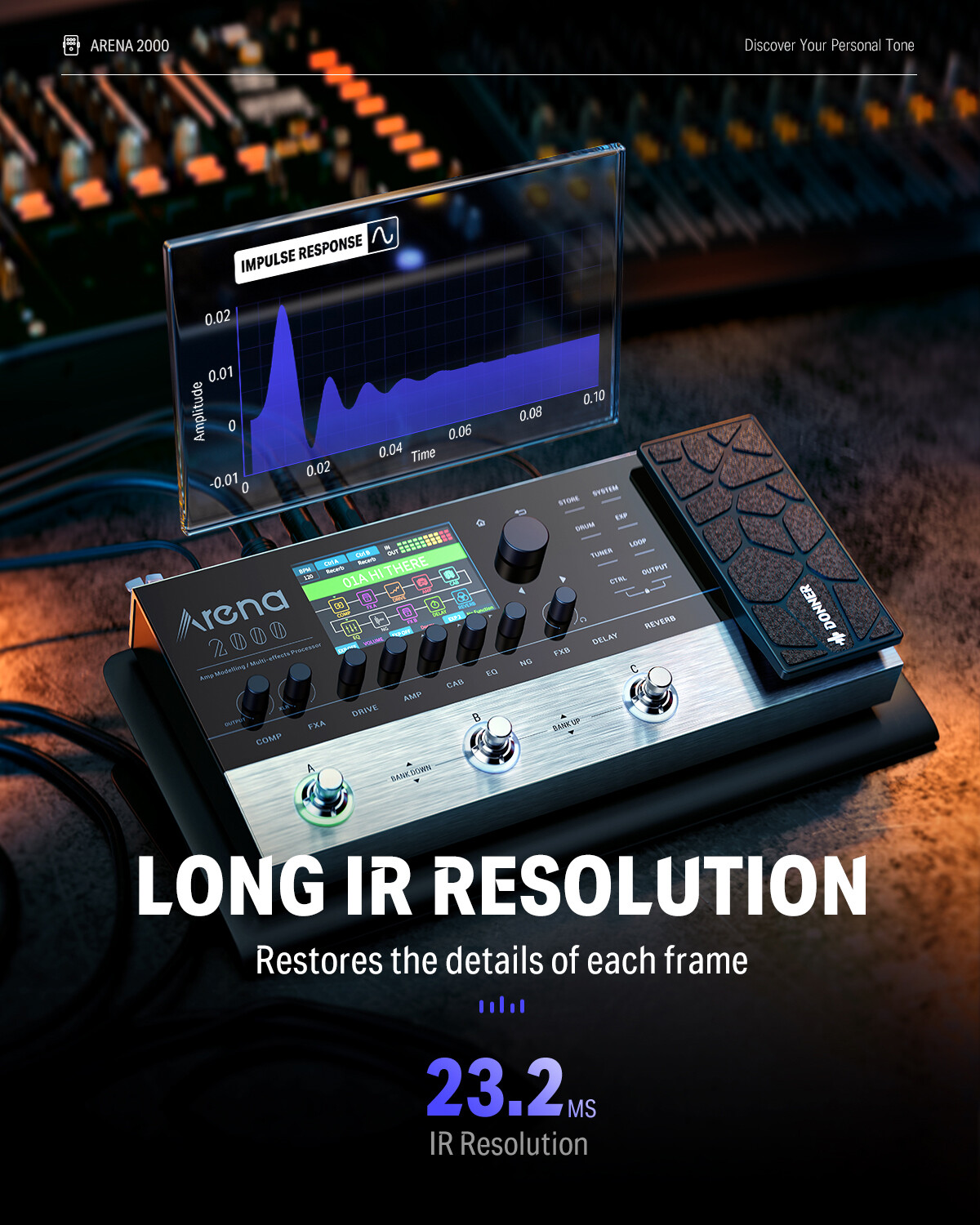 Donner Arena 2000 Multi Effects Pedal Looper 278 Effects 100 IRs Drum Machine