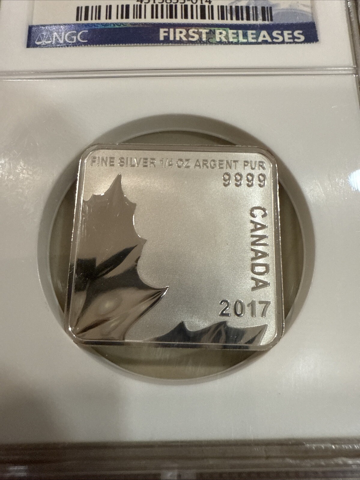 CANADA. 2017, 3 Dollars, Silver - NGC PF69 - Maple Leaf Quartet, Upper Right, Ra