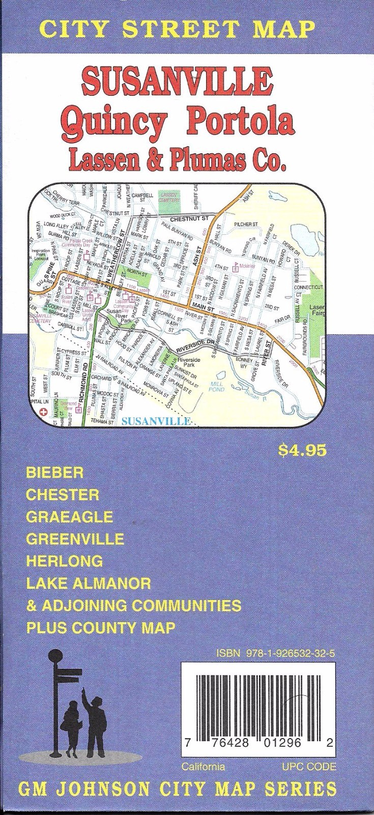 City Street Map of Susanville, Quincy, Portola, California, by GMJ Maps