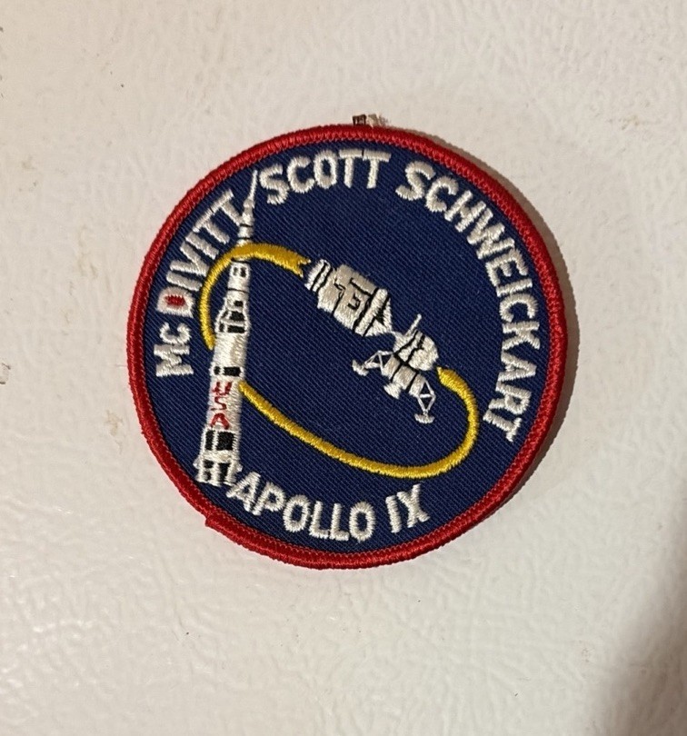 Vintage 1970s Apollo 9 Patch  Mission Crew Scott Schweickart McDivitt 4"