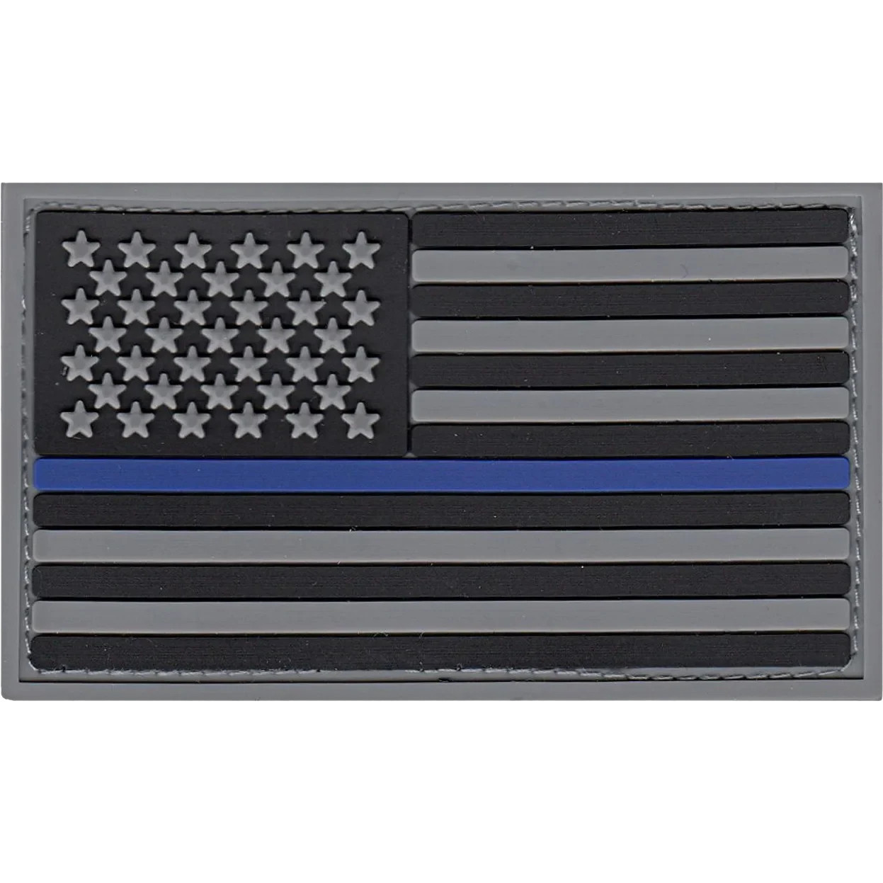 UNITED STATES OF AMERICA FLAG PATCH: Subdued Grey & Black with Thin Blue Line...