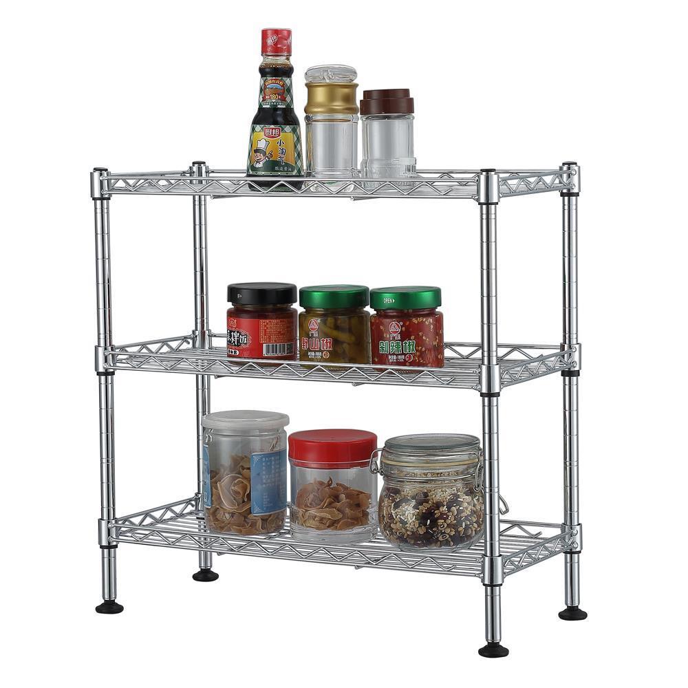 18"x8"x18" 3 Shelf Adjustable Storage Unit Wire Shelving Organizer Wire Rack