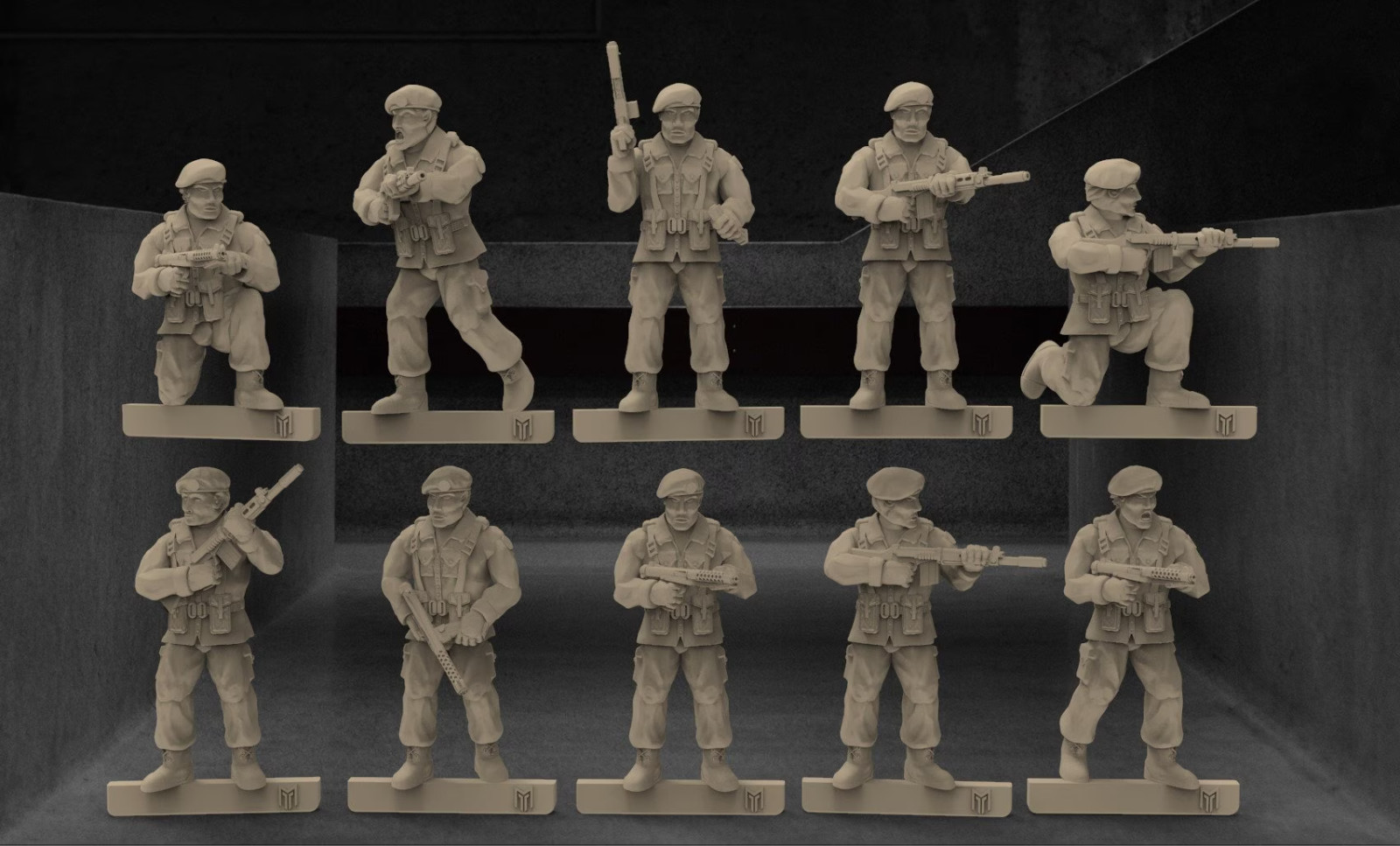 UNIT Soldiers (British Army 1970s) - 28mm scale miniatures x10 (Doctor Who)