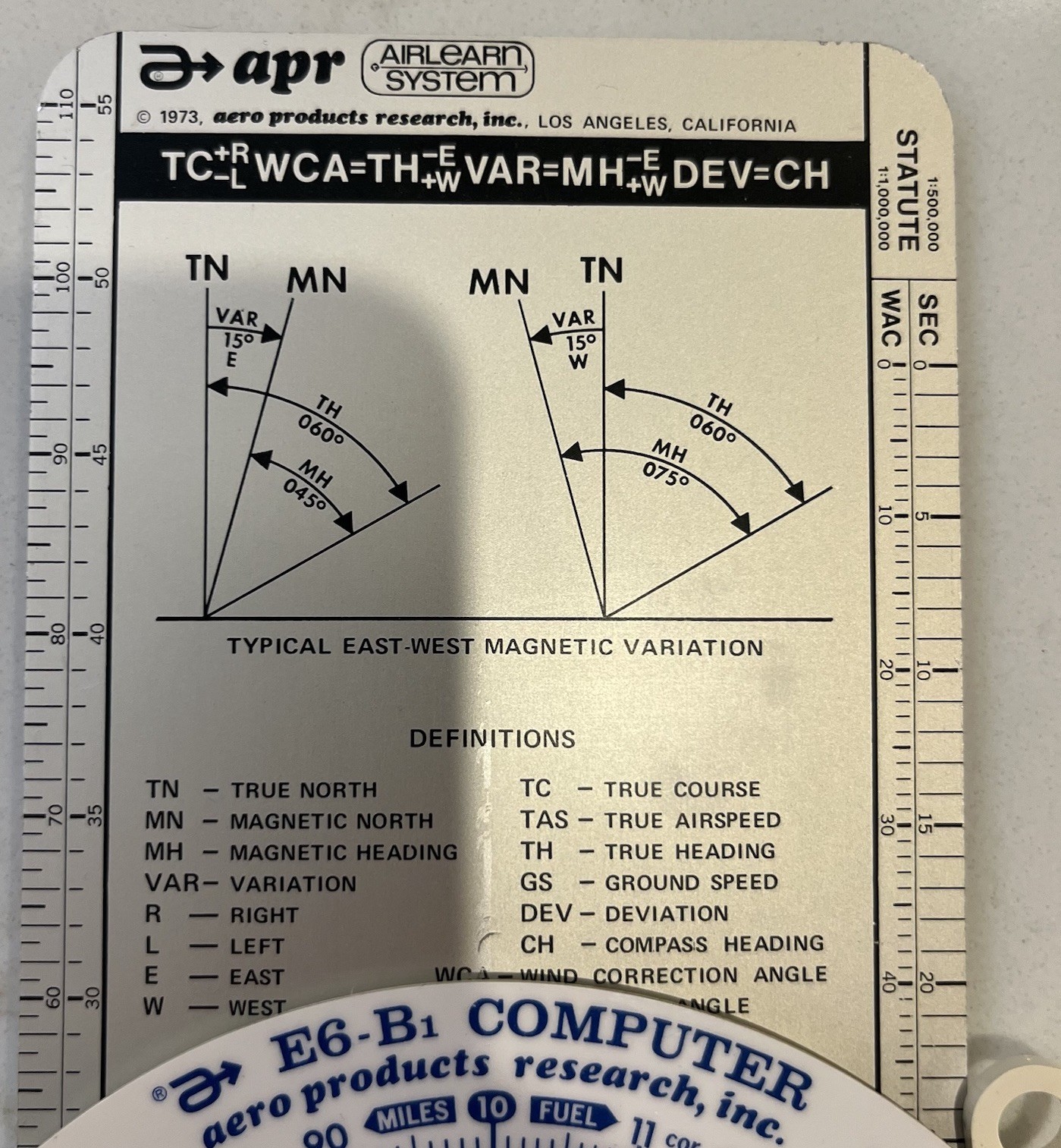 Vintage AERO Products Research E6-B1 Flight Computer Airlearn System Pre-owned