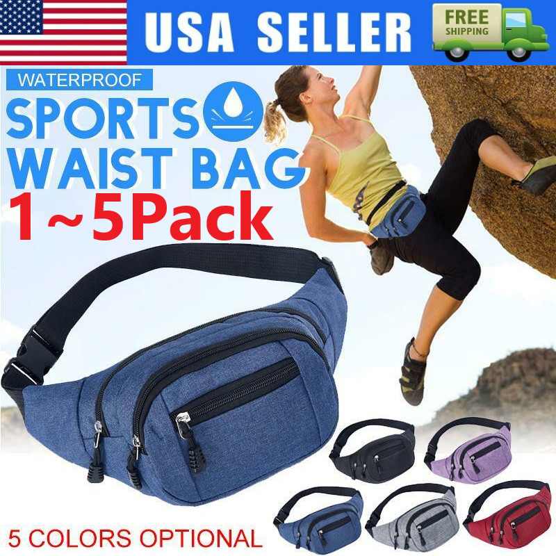 Men Women Fanny Pack Belt waist Bag Cross body Sling Shoulder Travel Sport Pouch