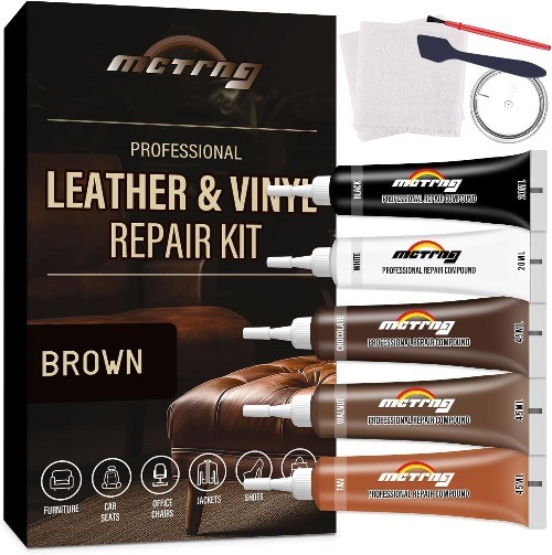 Leather Repair Kit for Furniture, Vinyl and Leather Repair Kit fo Color: Brown