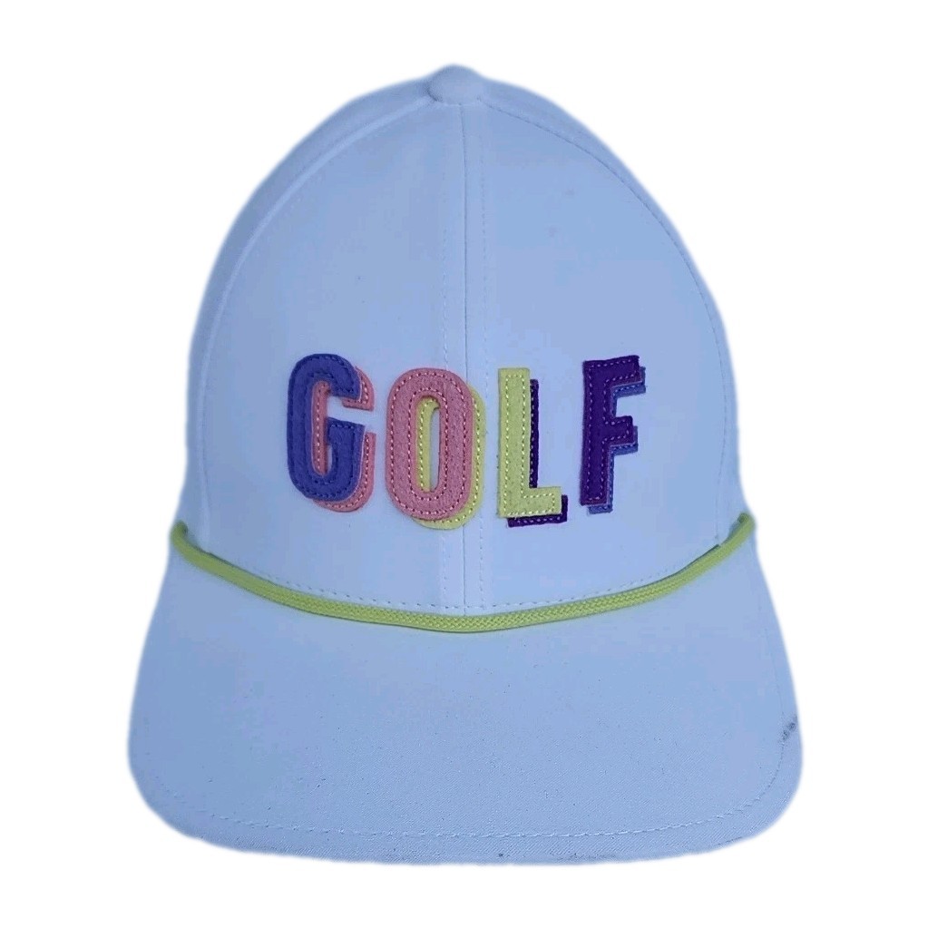 Swannies Golf Hat White Colorful Logo Adjustable Cap Snapback