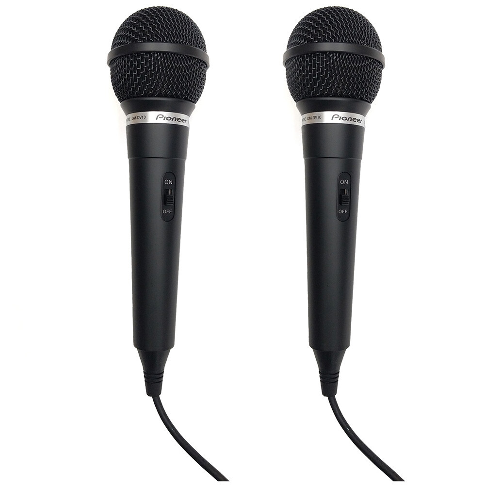 2 x Pioneer DM-DV10 Vocal Stage Performance Wired Microphone Karaoke Mic (2 pcs)