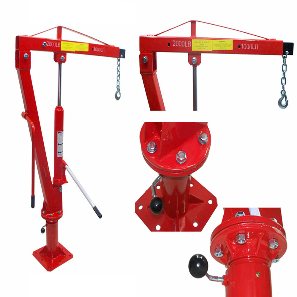1 Ton Truck Crane Hoist 2000LB Swivel Lift Davit Arm for Pickup Bed