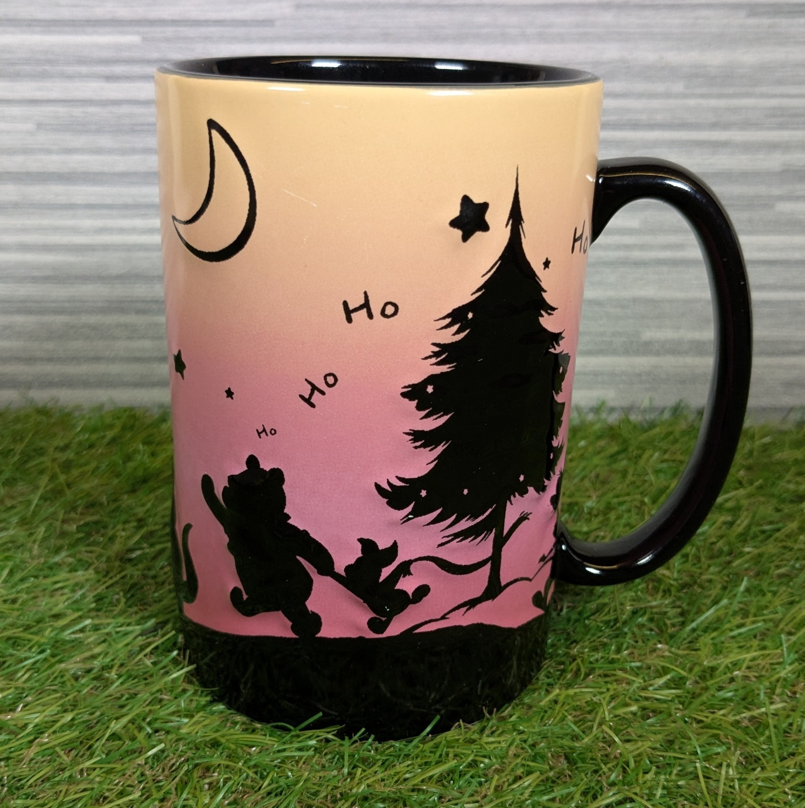 Disney Parks Winnie the Pooh 3D  Coffee Mug Silhouette Ombre Sunset Ho Ho Ho Mug