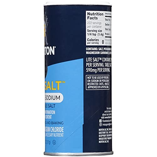 Morton Lite Salt Reduced Sodium Salt 11 Ounce Pack Of 6 Culinary Essential