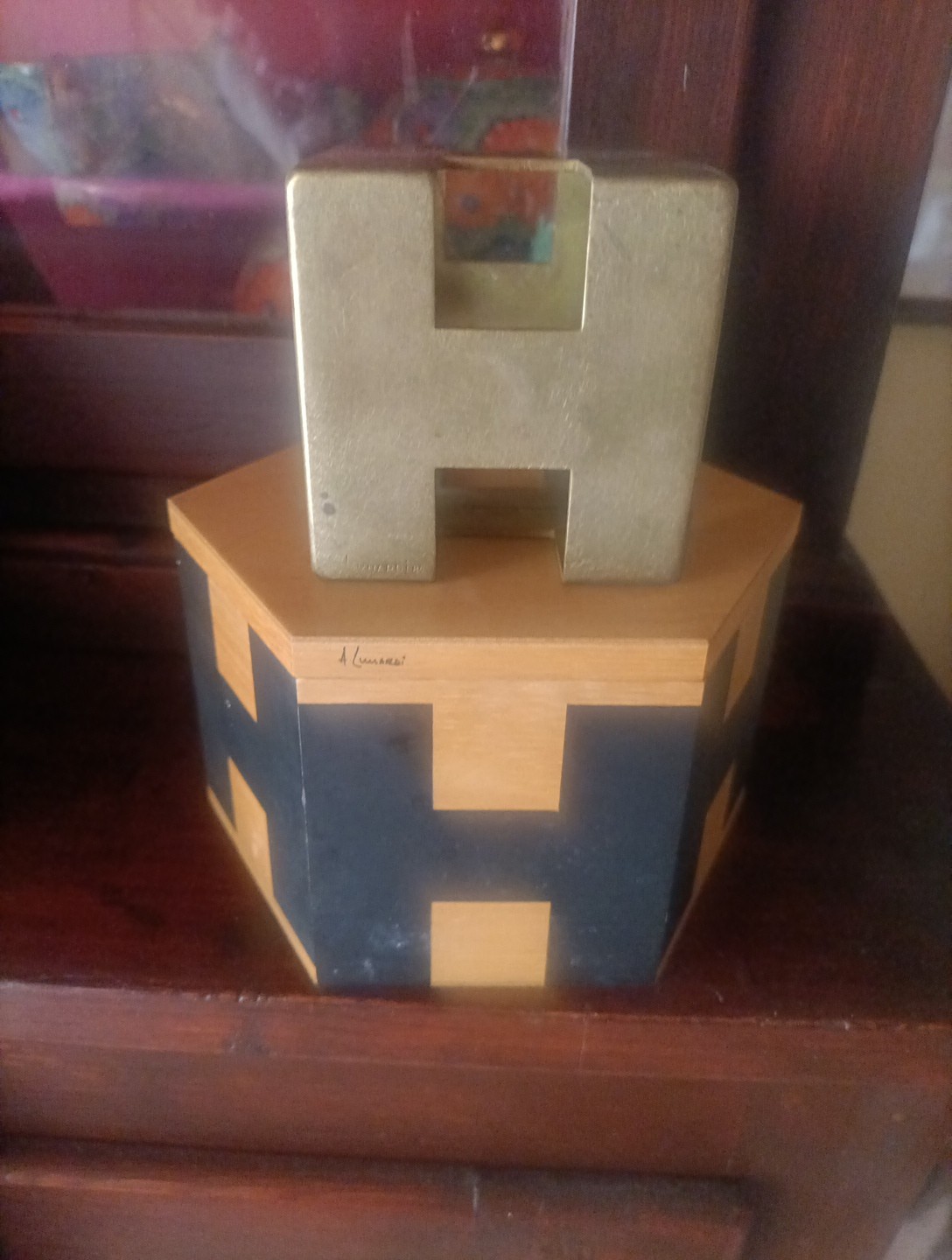 Attilio Lunardi "H Come Honeywell" 1982 Signed Brass Sculpture with Base...
