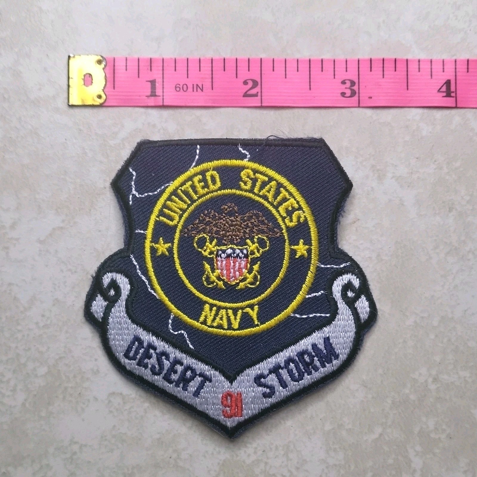 VINTAGE US Navy Desert Storm 1991 Military Souvenir Patch Gulf War Commemorative