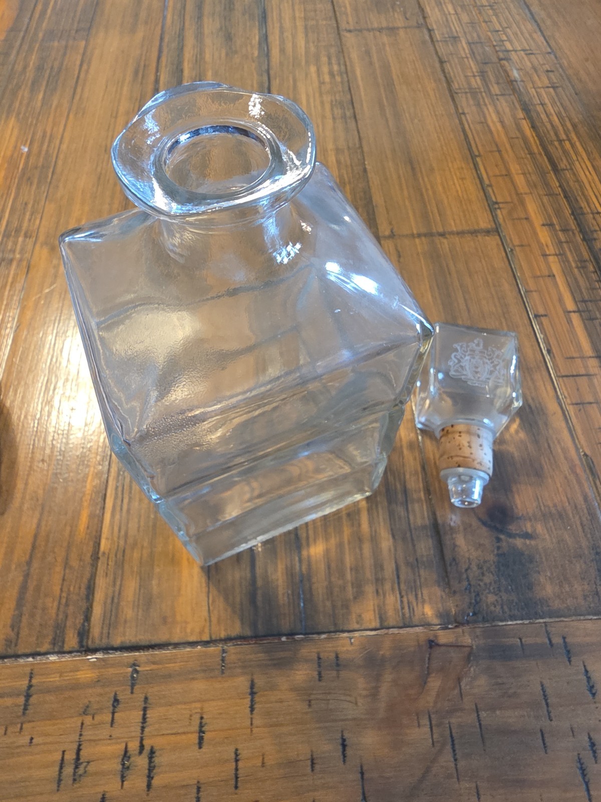 Vintage Whiskey Decanter with Logo on Stopper