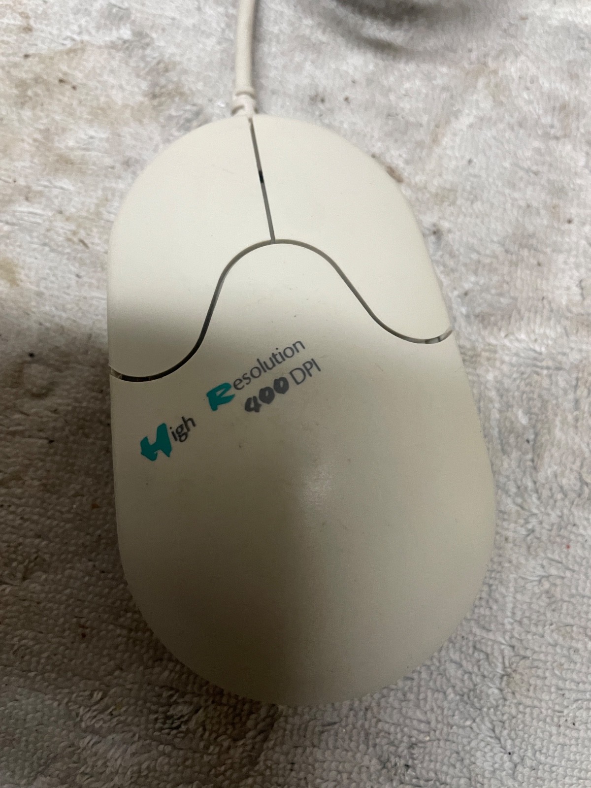 VINTAGE WIRED MOUSE BEIGE 2 BUTTON MADE BY FOWARD ELECTRONICS CO.