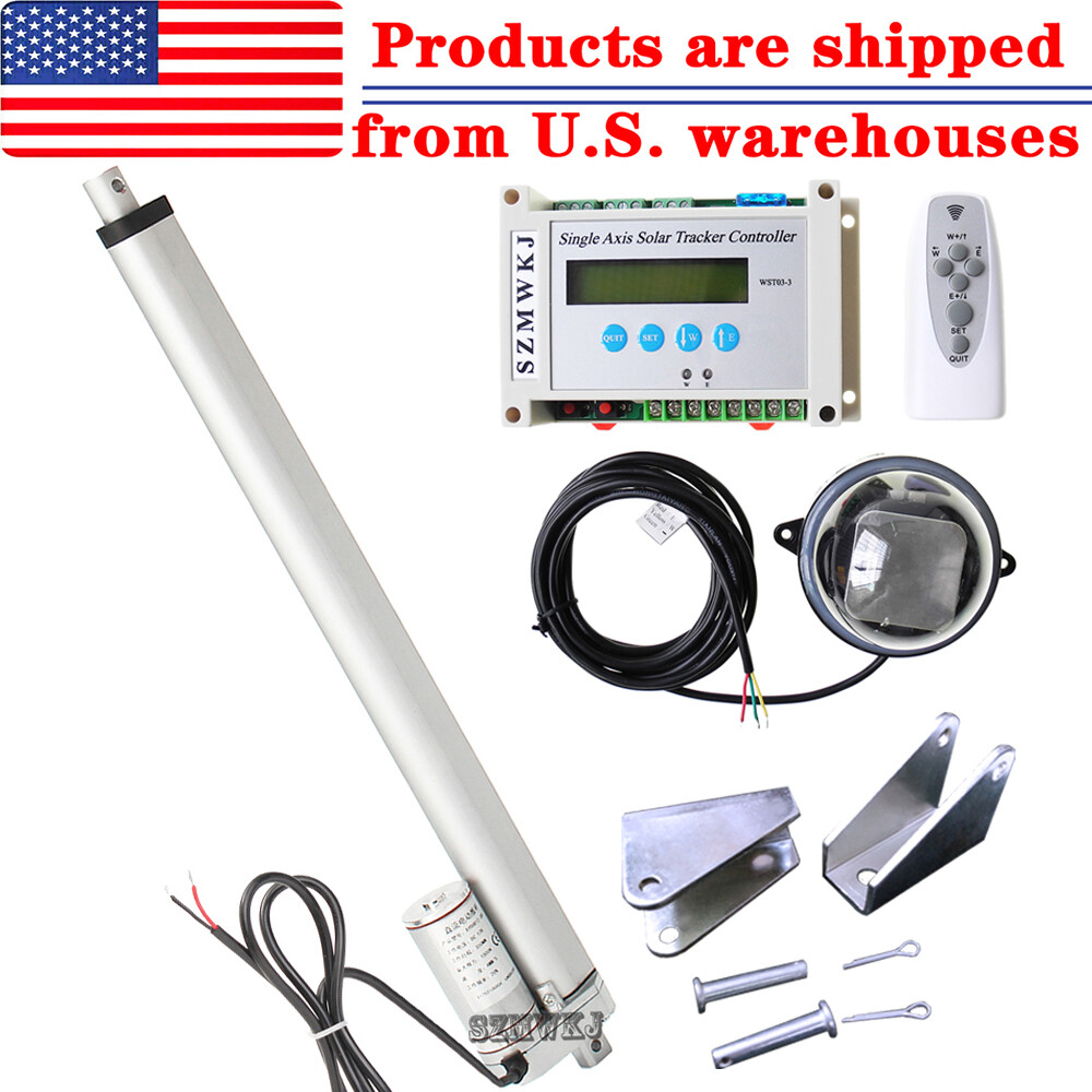 Single Axis Solar Tracker System -14" Inch 12V 1500N Linear Actuator +Controller