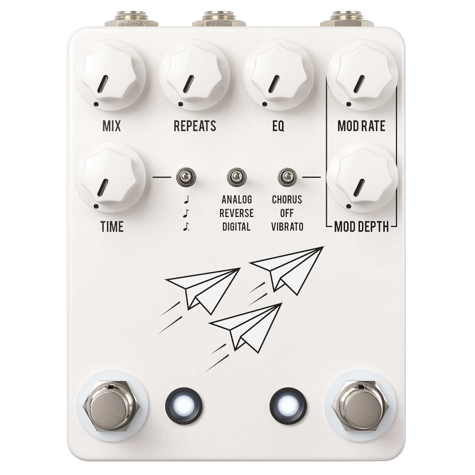 New JHS Flight Delay Guitar Effects Pedal White