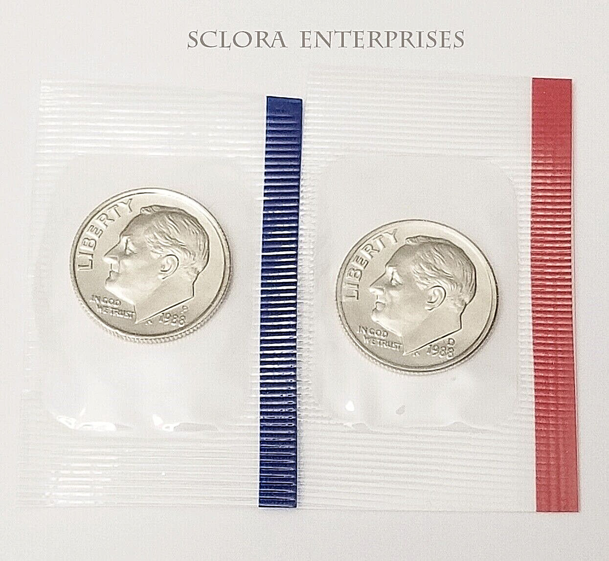 1988 P & D Roosevelt Dime Set (2 Coins) *MINT CELLO* *FREE SHIPPING*