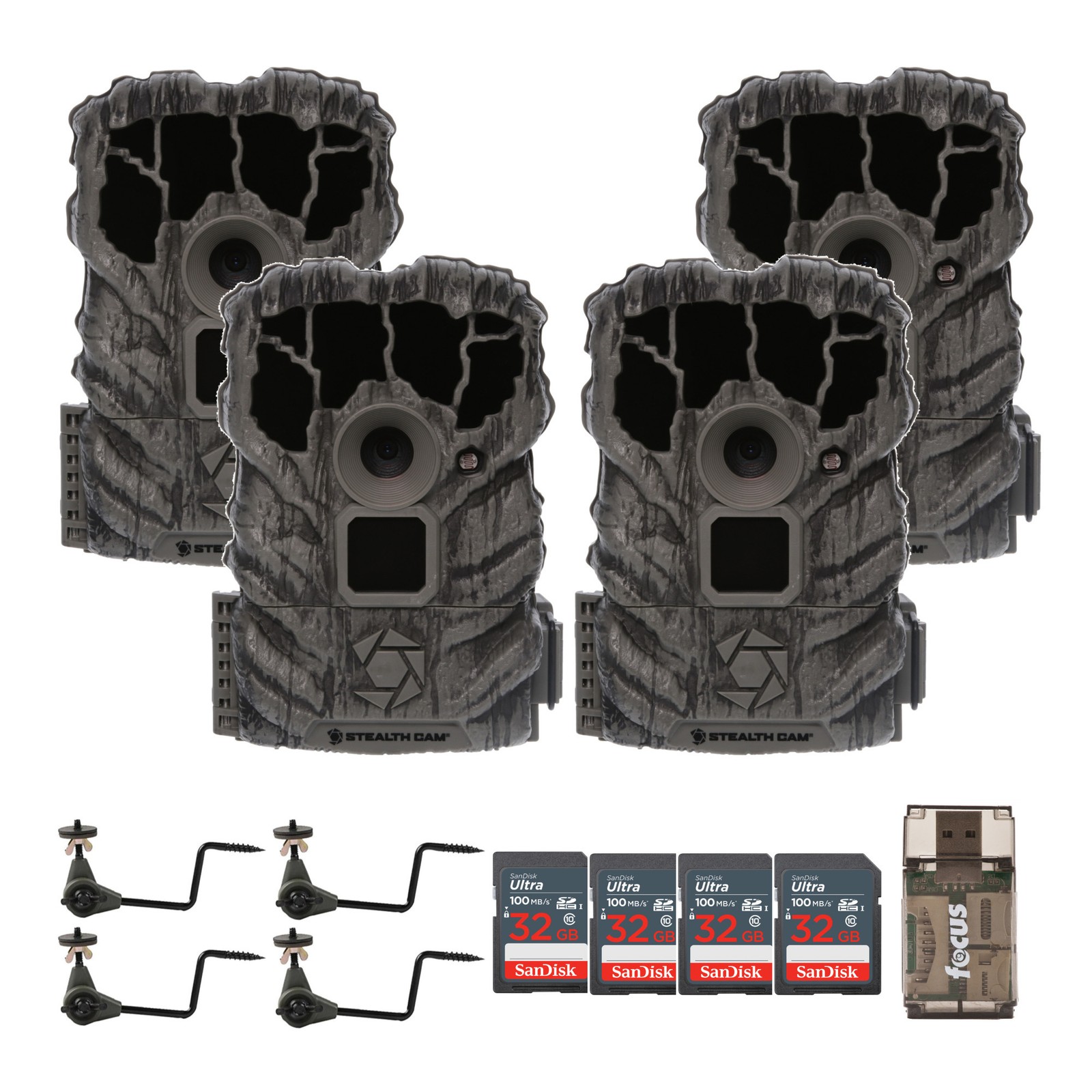 Stealth Cam Browtine 14MP Camera Trail Camera (4-Pack) Bundle