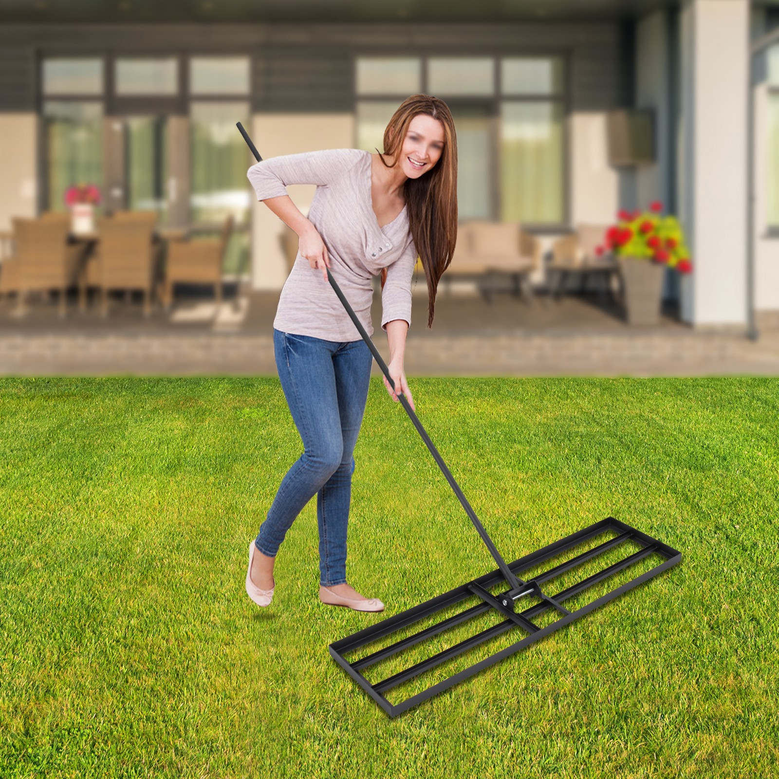 Lawn Leveling Rake 36"x10", Yard Leveling Rake for Grass Soil, Hefty Lawn Leve